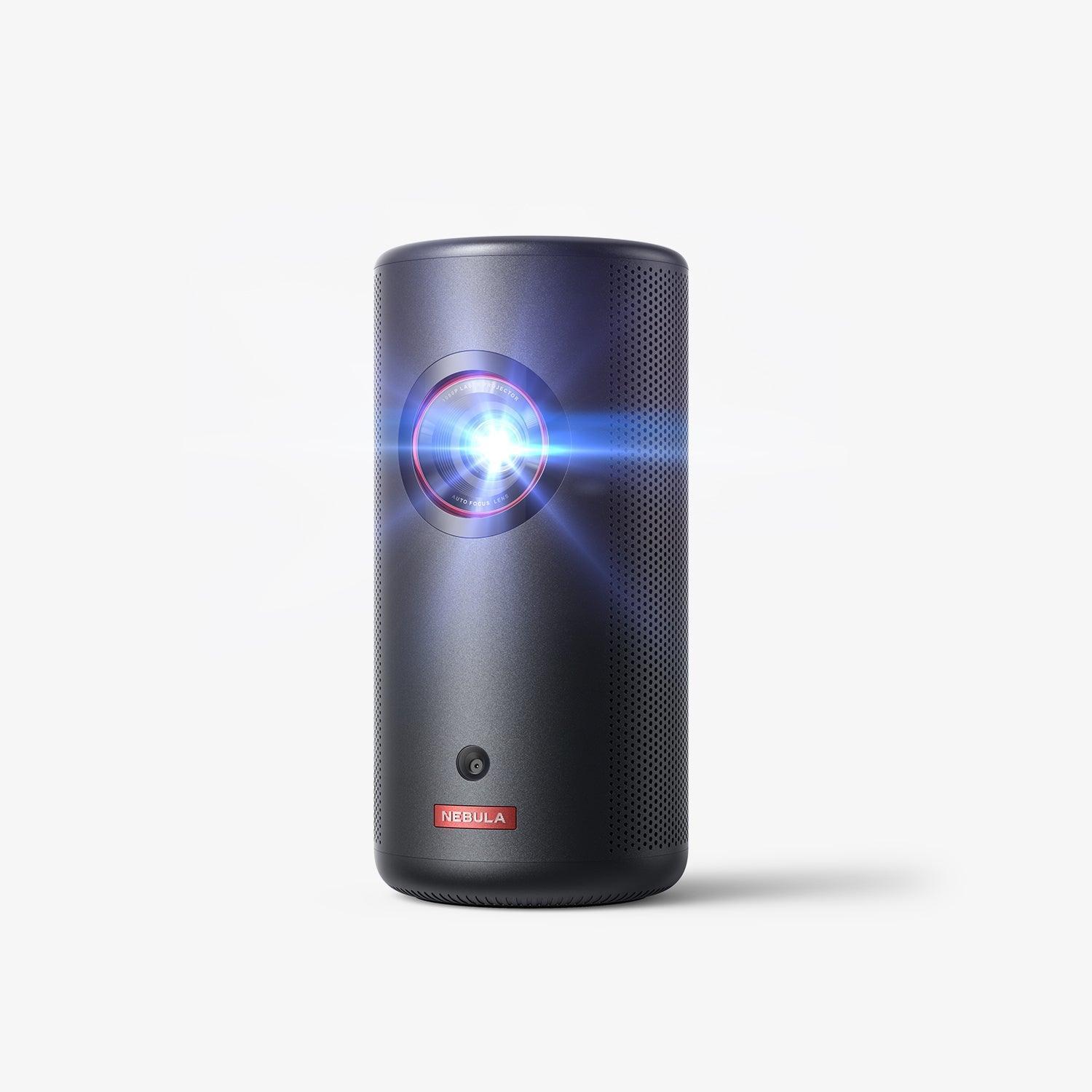 Anker Nebula Capsule 3 Laser mini projektor i sort cylindrisk design