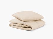 Satin Sengesæt 140x200 i beige farve fra Sengefabrikken