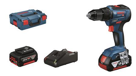 Bosch GSR 18V bore-skruemaskine med 2 batterier og oplader