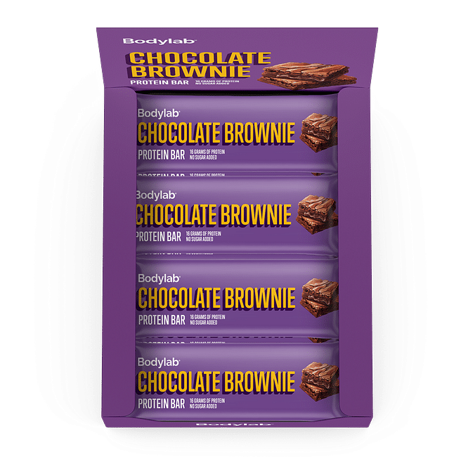 Bodylab Protein Bar Chocolate Brownie 55 g æske med 12 barer