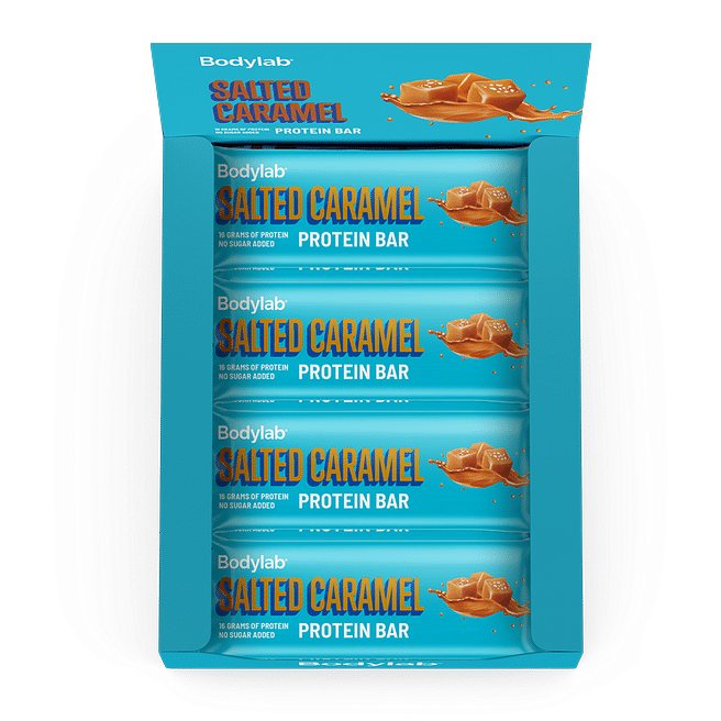 Bodylab Protein Bar Salted Caramel 55 g æske med 12 barer
