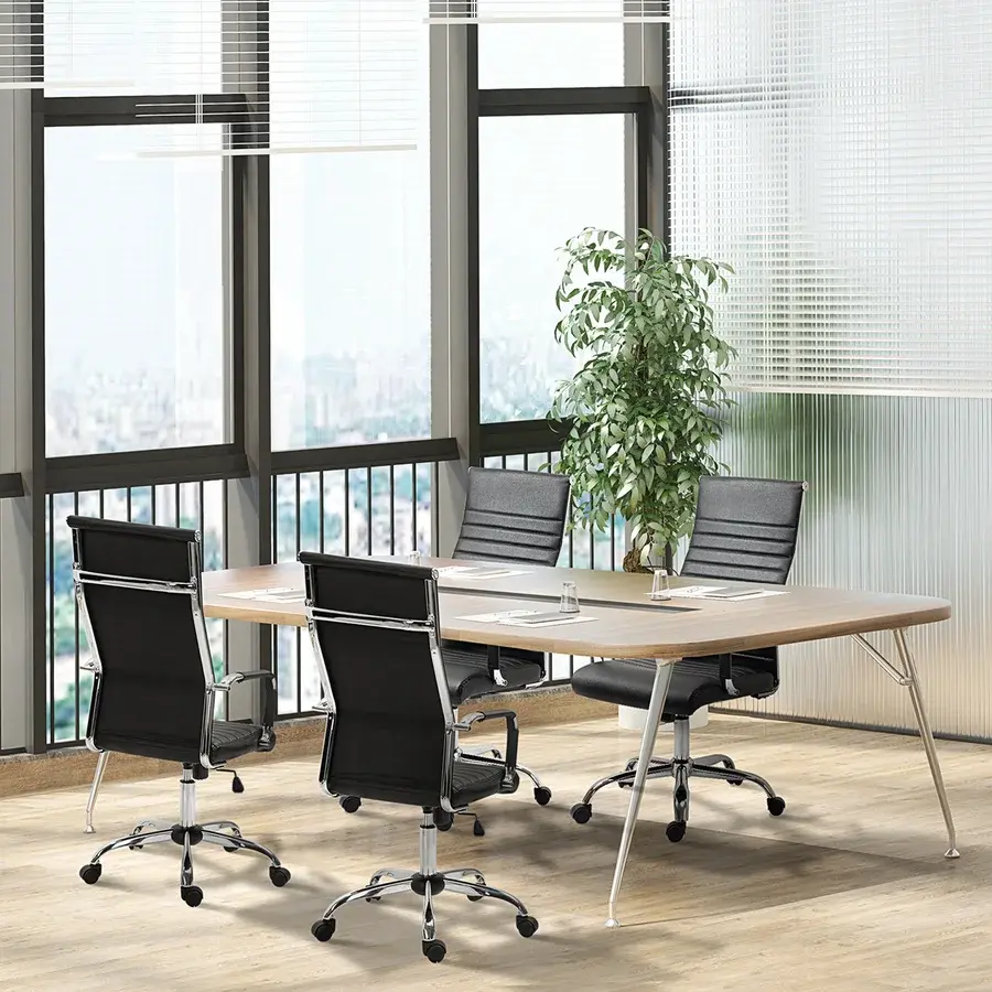 Ergonomisk chefstol med vippefunktion, kunstlæder, sort produktbilde