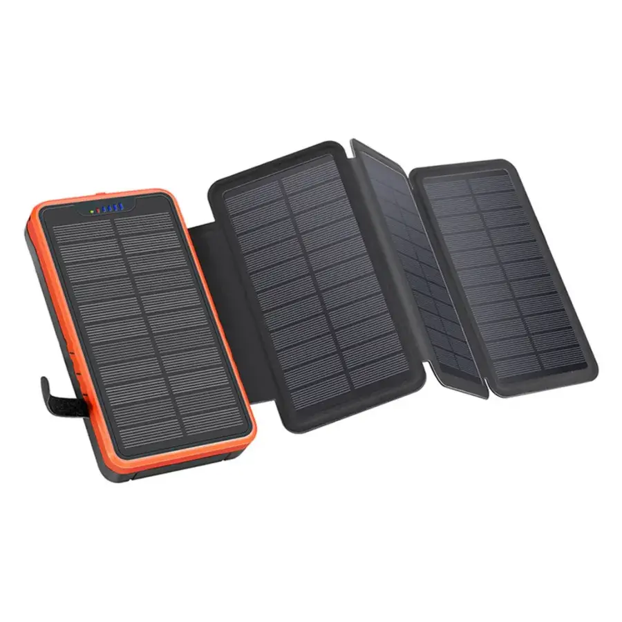 Lippa 20.000 mAh solcelle powerbank med foldbart solpanel produktbilde